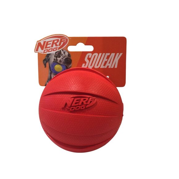 Nerf Dog Red Textured 3 1/2" Squeak Toss Ball - Picture 1 of 3